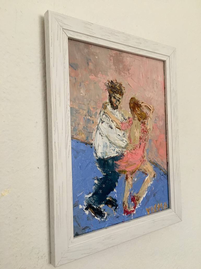 Original Impressionism People Painting by Vilma Gataveckiene