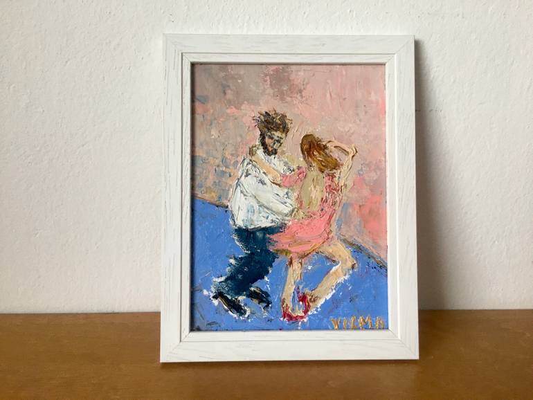 Original Impressionism People Painting by Vilma Gataveckiene