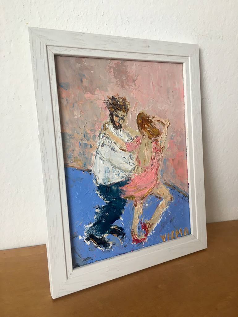 Original Impressionism People Painting by Vilma Gataveckiene