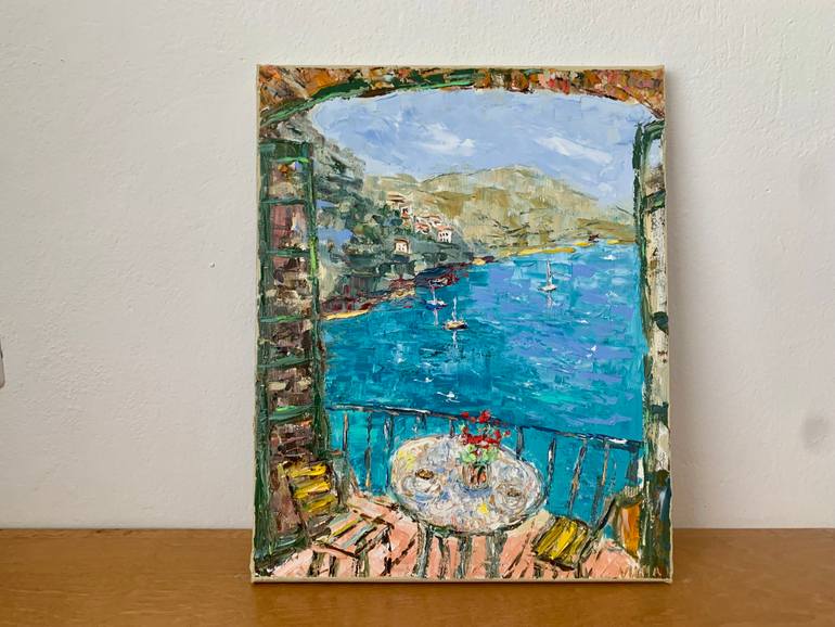 Original Impressionism Seascape Painting by Vilma Gataveckiene