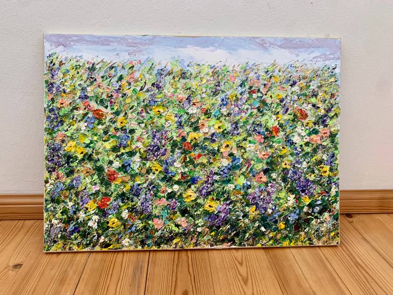 Original Impressionism Floral Painting by Vilma Gataveckiene