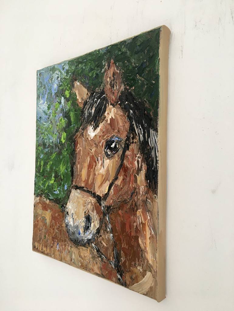 Original Impressionism Horse Painting by Vilma Gataveckiene