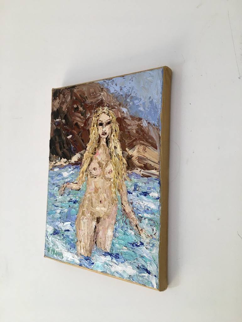 Original Impressionism Nude Painting by Vilma Gataveckiene