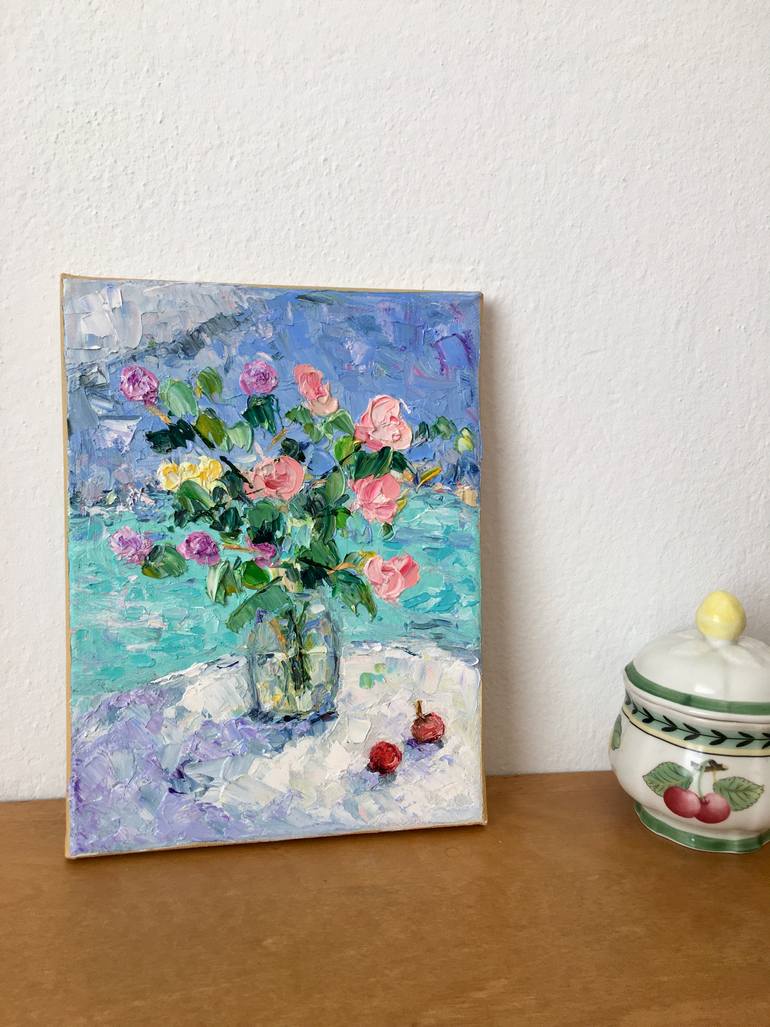 Original Impressionism Still Life Painting by Vilma Gataveckiene