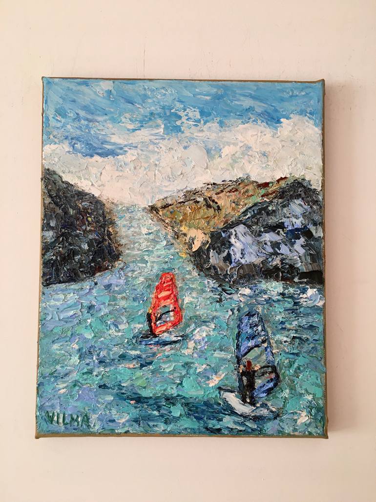 Original Impressionism Sports Painting by Vilma Gataveckiene
