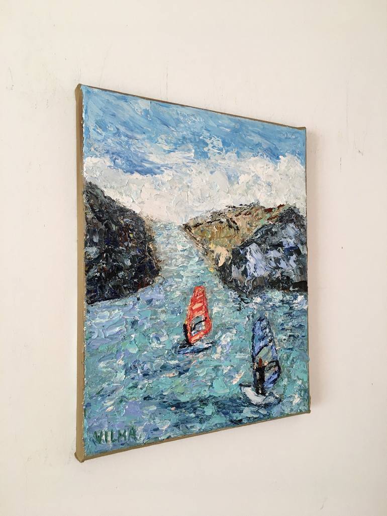 Original Impressionism Sports Painting by Vilma Gataveckiene