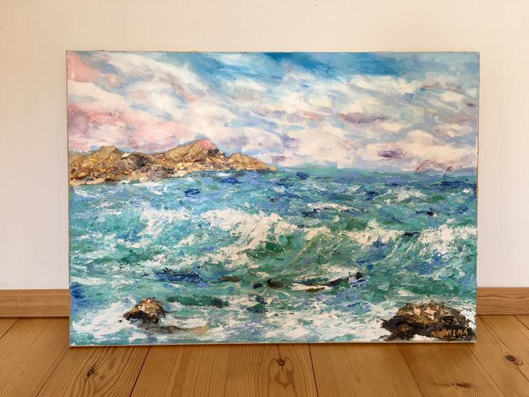 Original Abstract Water Painting by Vilma Gataveckiene