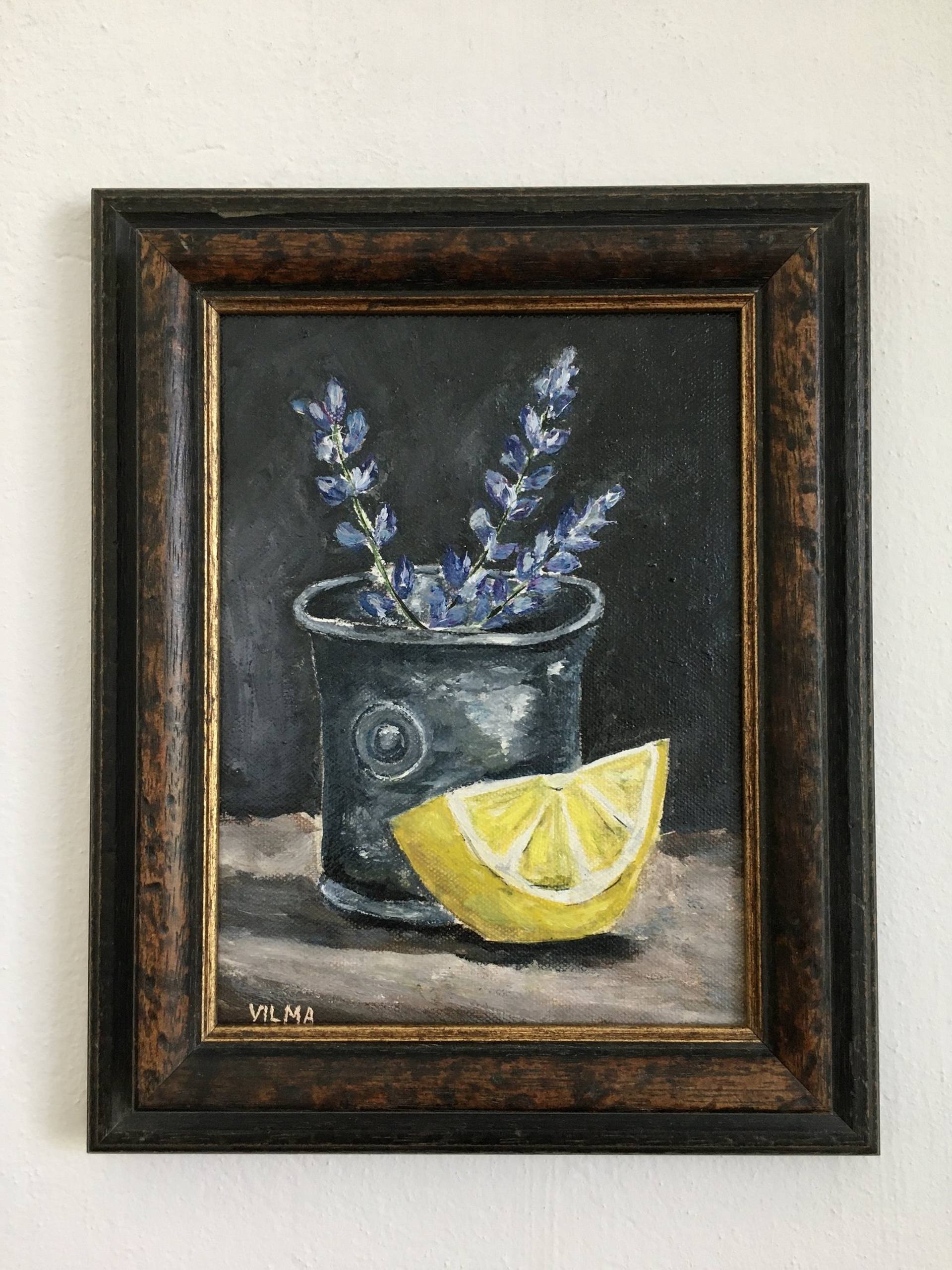 Citrus Painting Fruit Original Art Small Oil Painting Canvas Fruit Still Life Food Artwork 7 by 9by ZinaPainting