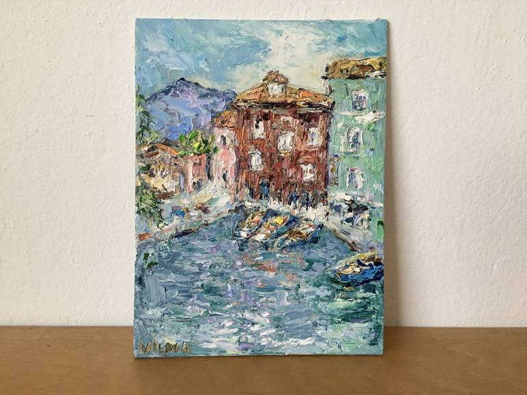 Original Impressionism Cities Painting by Vilma Gataveckiene