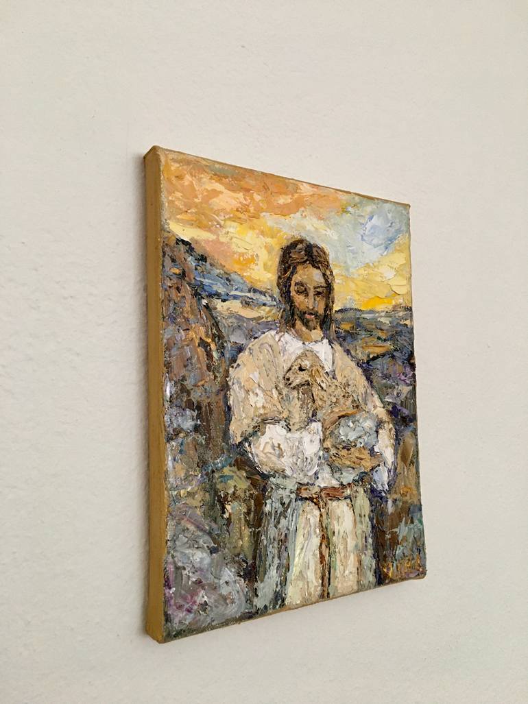 Original Impressionism Religion Painting by Vilma Gataveckiene