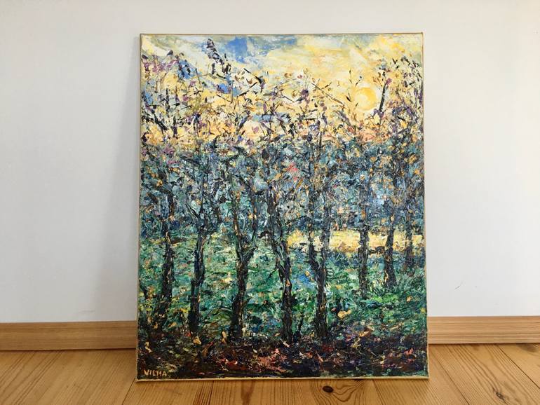 Original Impressionism Landscape Painting by Vilma Gataveckiene