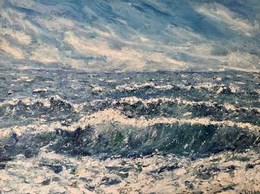 Sea Oil Painting On Canvas Original Signed Waves Seascape thumb