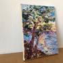 Coastal Tree Nature Impasto Oil Painting On Canvas Painting by Vilma ...