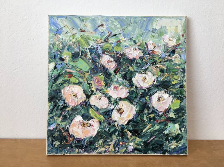 Original Impressionism Floral Painting by Vilma Gataveckiene