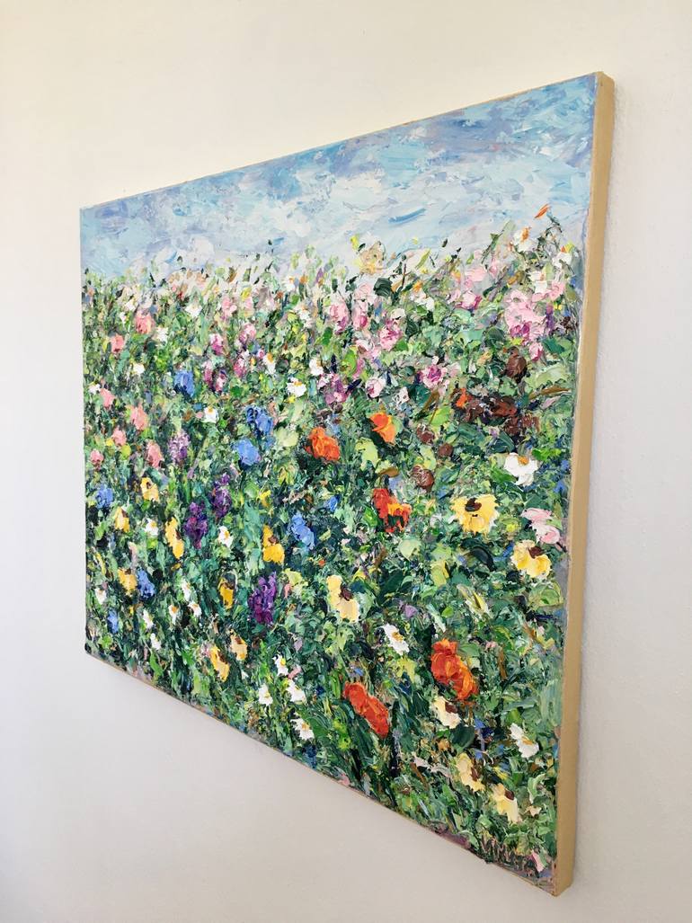 Original Abstract Floral Painting by Vilma Gataveckiene