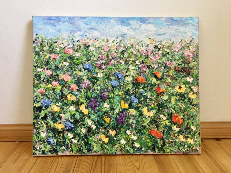 Original Abstract Floral Painting by Vilma Gataveckiene