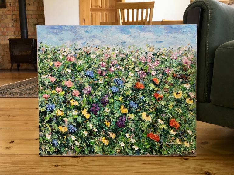 Original Abstract Floral Painting by Vilma Gataveckiene