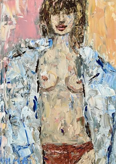 Female Figure Oil Painting On Canvas Board Figurative thumb