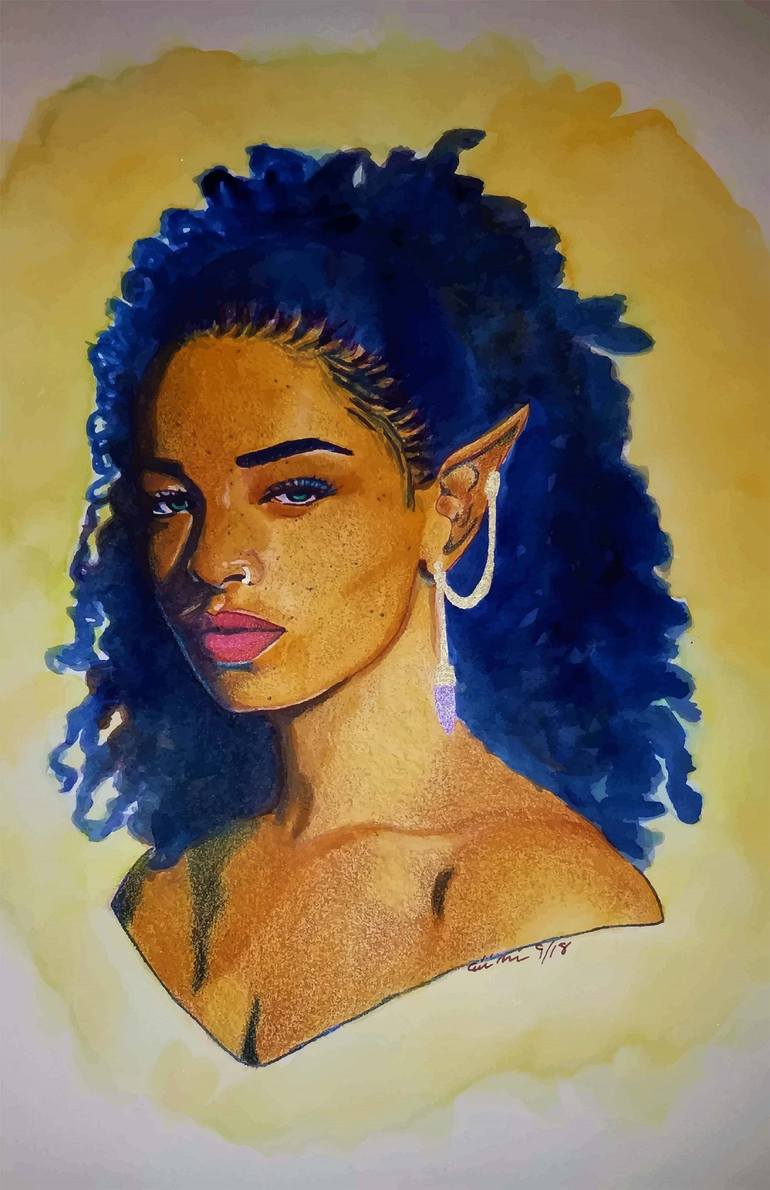 Blue Elf Painting by Erika Richards Saatchi Art