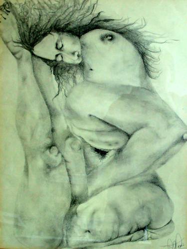 Original Abstract Nude Drawings by Derra St Denis
