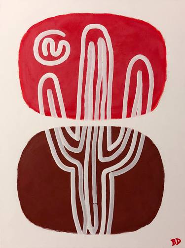 White Saguaro on Red thumb