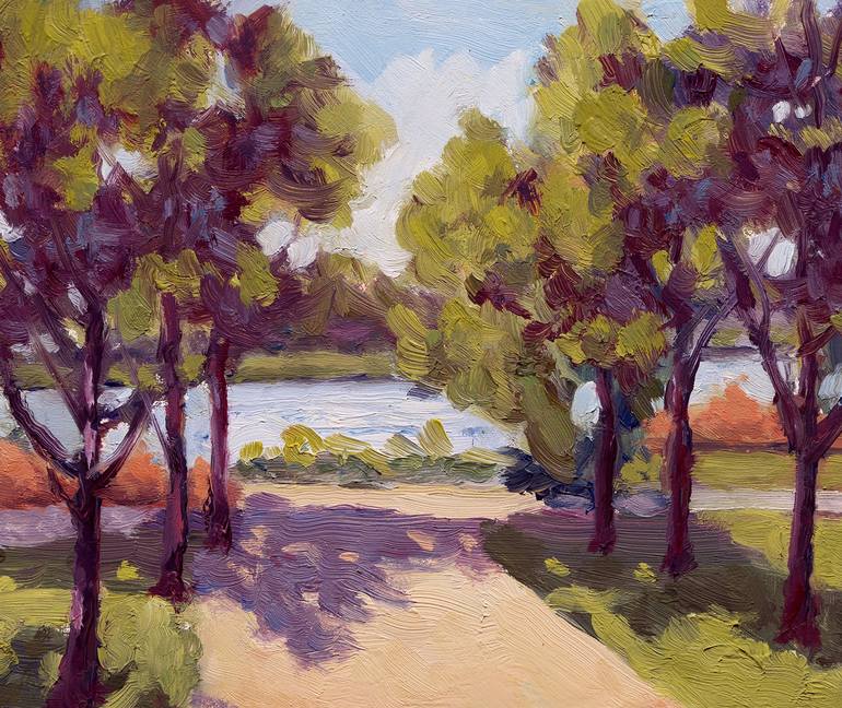 Original Impressionism Landscape Painting by Daniel Fishback