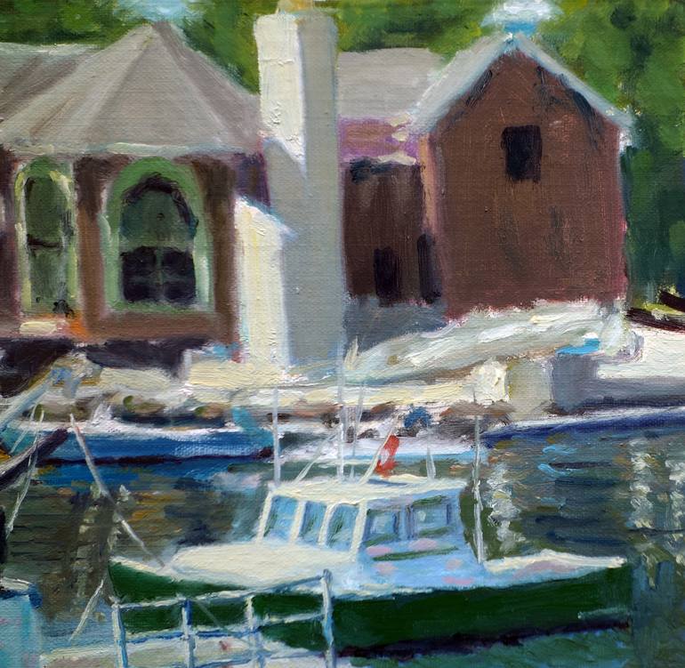 Original Impressionism Boat Painting by Daniel Fishback