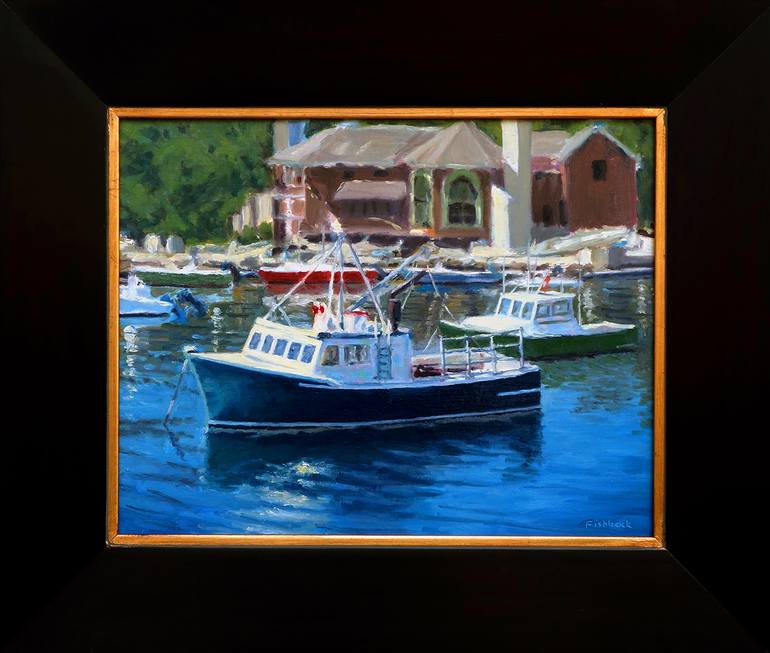 Original Impressionism Boat Painting by Daniel Fishback