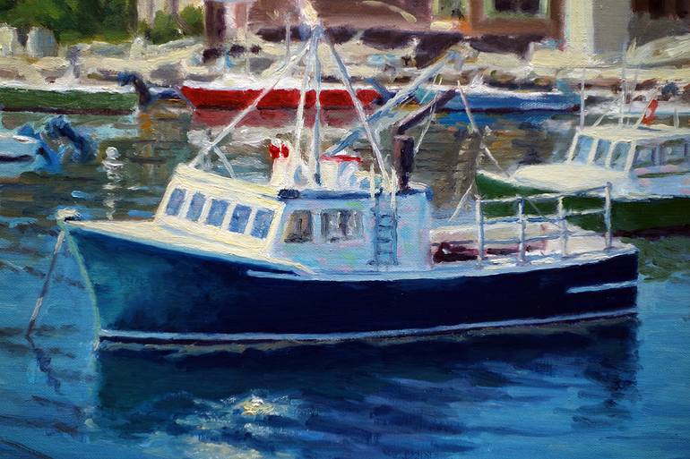 Original Impressionism Boat Painting by Daniel Fishback