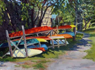 Original Impressionism Boat Paintings by Daniel Fishback