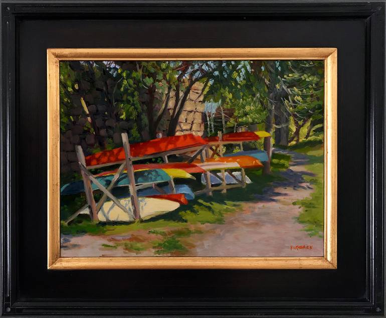 Original Impressionism Boat Painting by Daniel Fishback