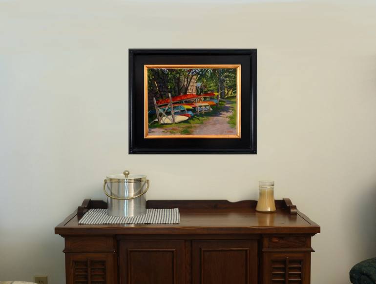 Original Impressionism Boat Painting by Daniel Fishback