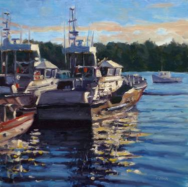 Original Impressionism Boat Paintings by Daniel Fishback