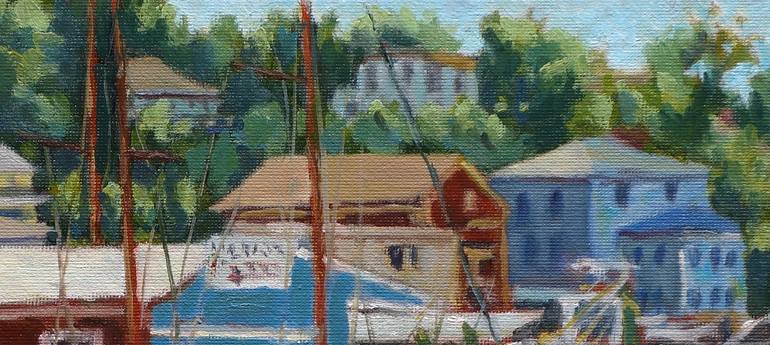 Original Impressionism Boat Painting by Daniel Fishback