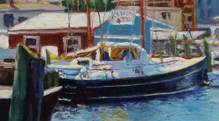 Original Impressionism Boat Painting by Daniel Fishback