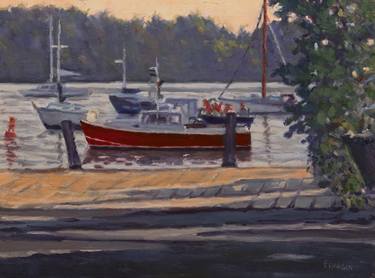 Original Impressionism Boat Paintings by Daniel Fishback