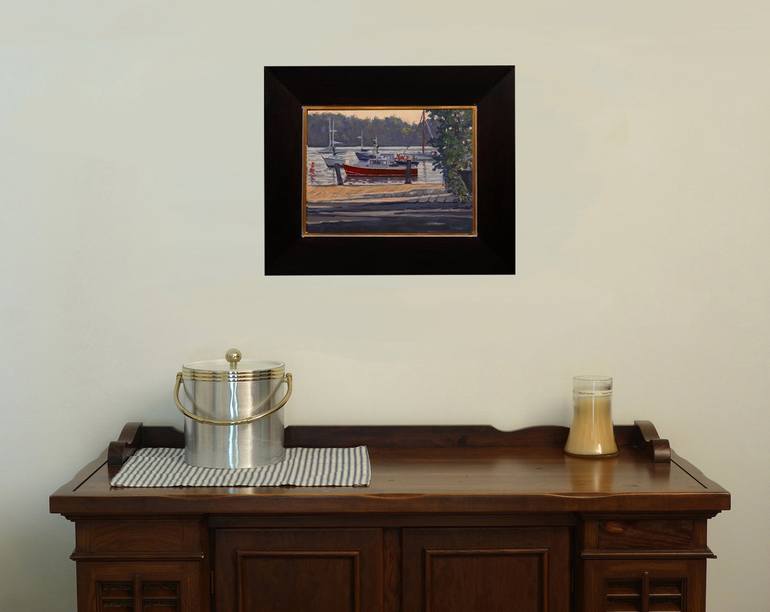 Original Impressionism Boat Painting by Daniel Fishback