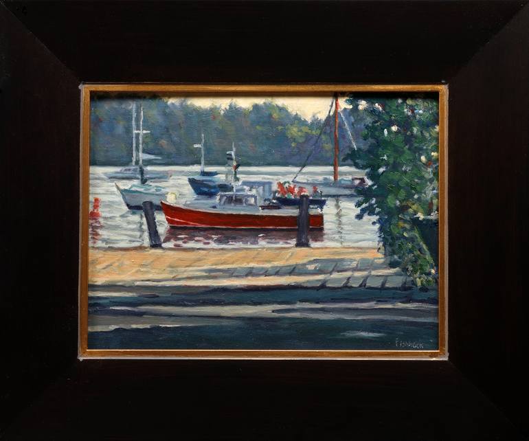 Original Impressionism Boat Painting by Daniel Fishback