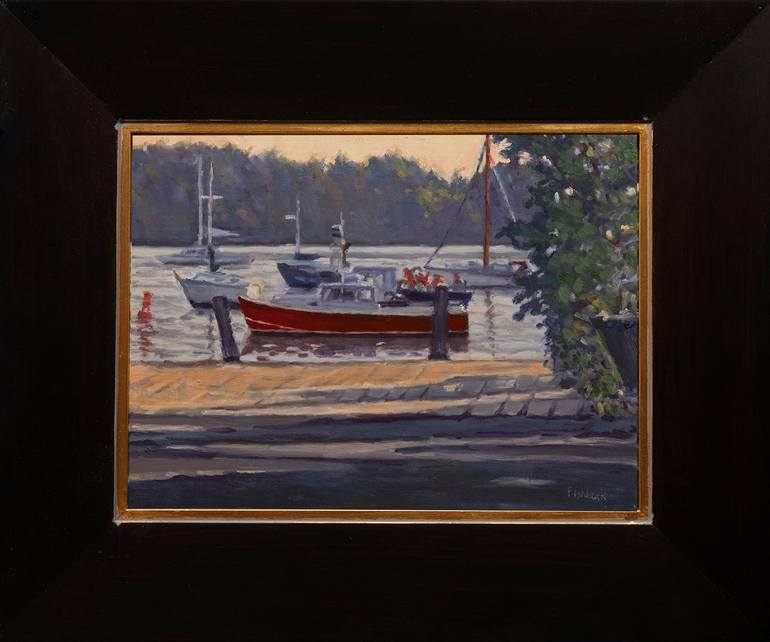 Original Impressionism Boat Painting by Daniel Fishback