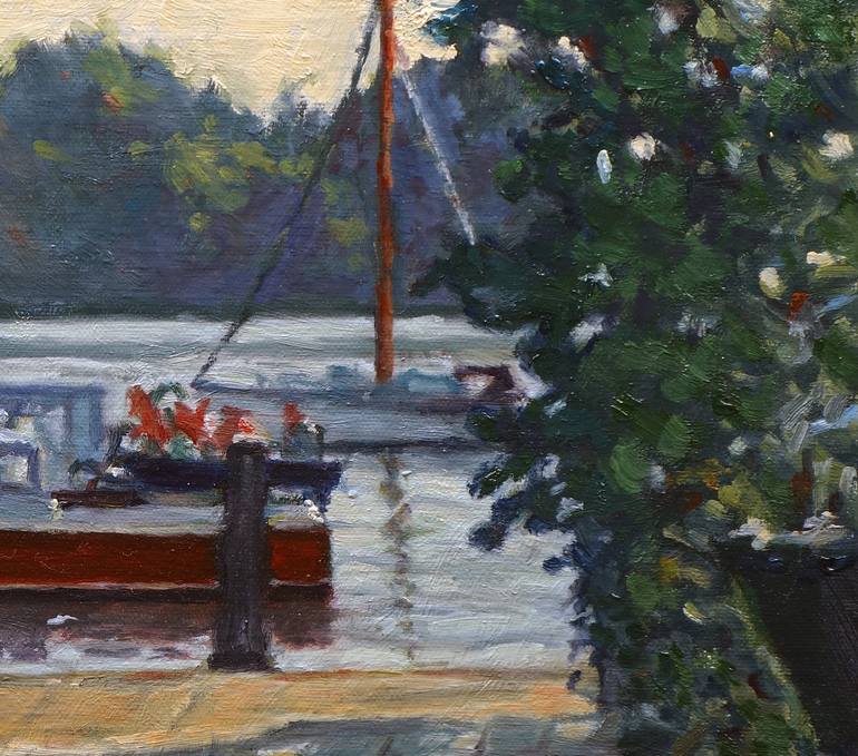 Original Impressionism Boat Painting by Daniel Fishback