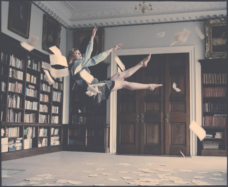 Emily Falling in Library (medium) - Limited Edition #5 of 8 - Print