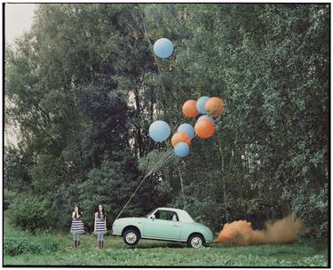 Saatchi Art Artist Vikram Kushwah; Photography, “The Twins & the Green Car - 6 (large) - Limited Edition #3 of 8” #art
