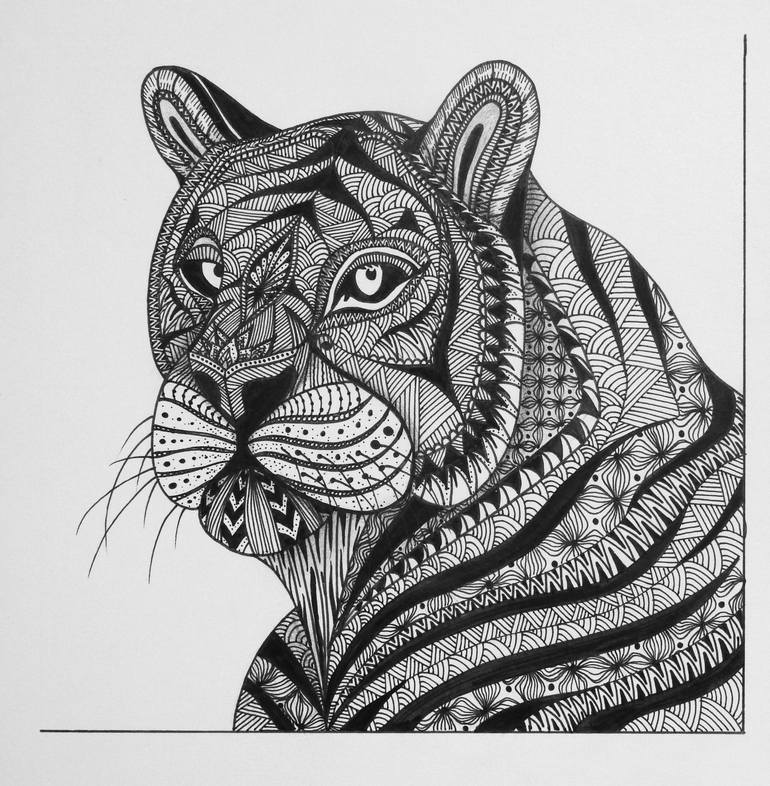 tiger print drawing