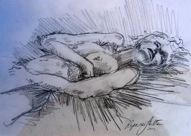 Original Realism Erotic Drawings by Rupert Sutton