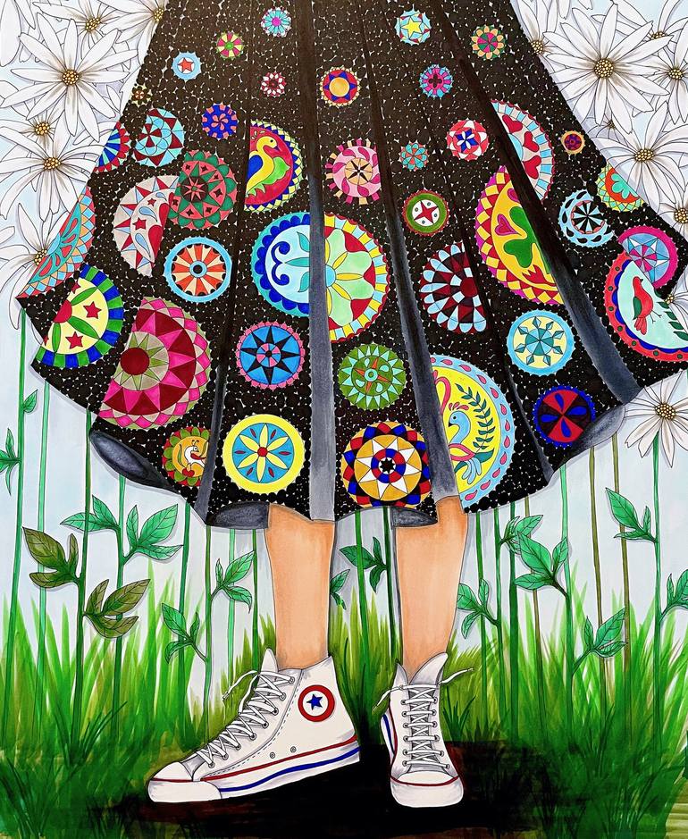 The Hex Skirt Drawing by Amy Whitman | Saatchi Art