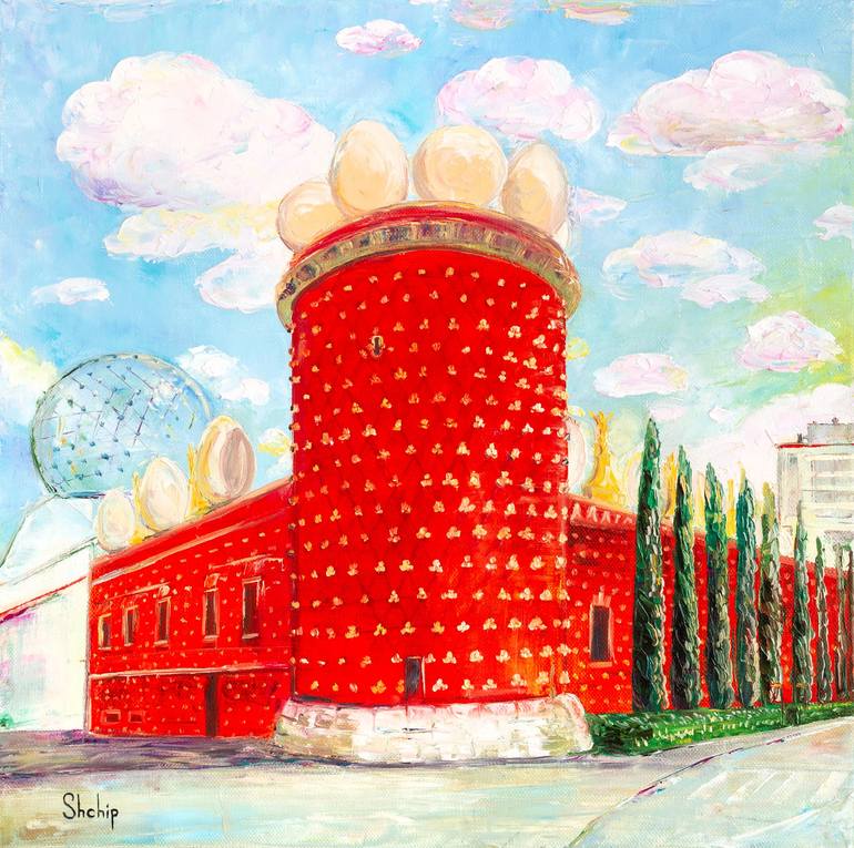 Original Architecture Painting by Natalia Shchipakina | Impressionism Art on Canvas | Dali Theatre and Museum