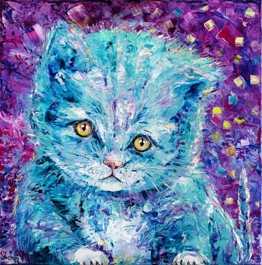 Original Impressionism Cats Paintings by Natalia Shchipakina