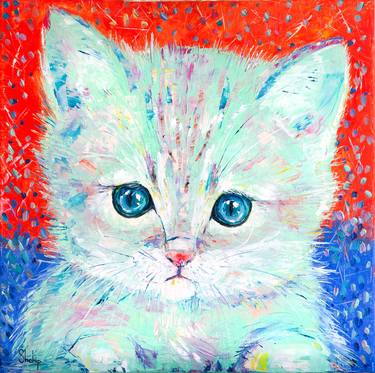 Original Impressionism Cats Paintings by Natalia Shchipakina