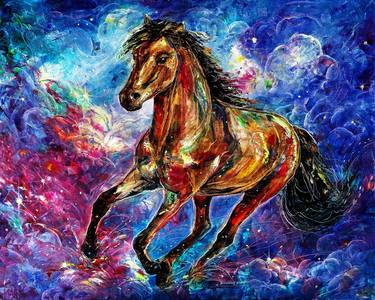 Print of Impressionism Horse Paintings by Natalia Shchipakina