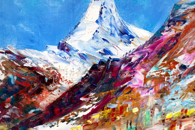 At the Foot of the Mountain Matterhorn Painting by Natalia Shchipakina ...